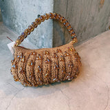 LABU BRAIDED RIBBON SHOULDER BAG ~ KOPI